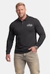Men+ langermet poloskjorte, romslig passform, trykk, opptil størrelse 8XL