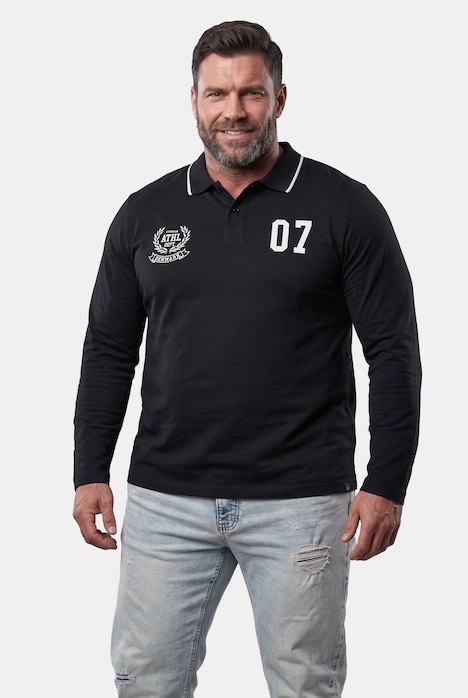 Men+ Langarmpoloshirt, Print, bis 8 XL