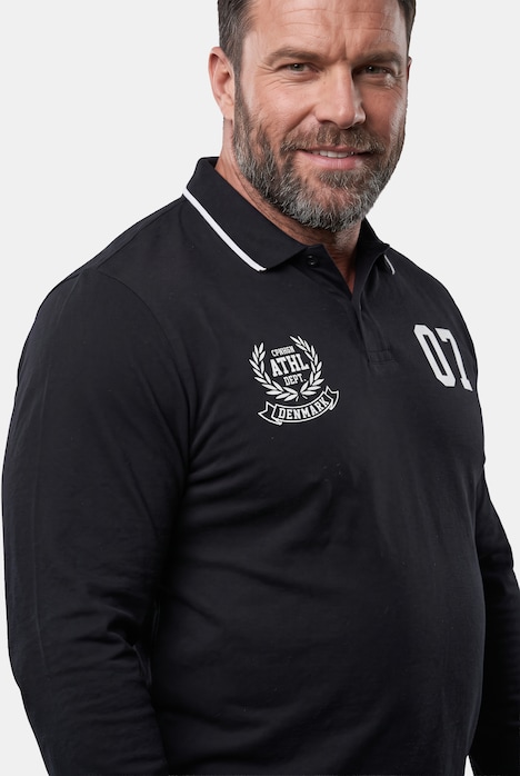 Men+ Langarmpoloshirt, Print, bis 8 XL