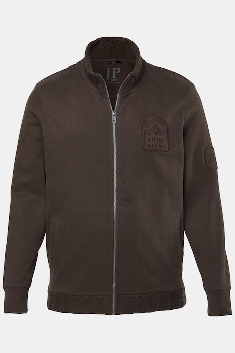 Sweatjacke, Musterbündchen, Zipper, bis 8 XL