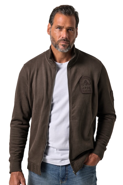 Mikina, vzorované lemy, zip, do vel. 8XL