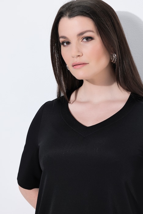 Slinky-Shirt, A-Linie, Herzausschnitt, Halbarm