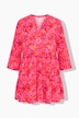 Bluse, A-Linie, Blumen-Muster, 3/4-Ärmel, Volants