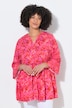 Bluse, A-Linie, Blumen-Muster, 3/4-Ärmel, Volants