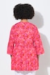 Bluse, A-Linie, Blumen-Muster, 3/4-Ärmel, Volants