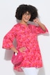 Bluse, A-Linie, Blumen-Muster, 3/4-Ärmel, Volants