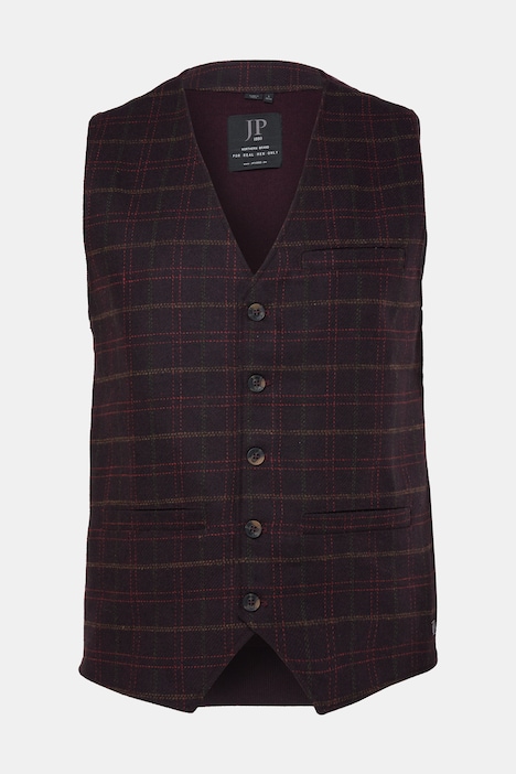 Tweedweste, Karo, Wollmix, Revers, bis 8 XL
