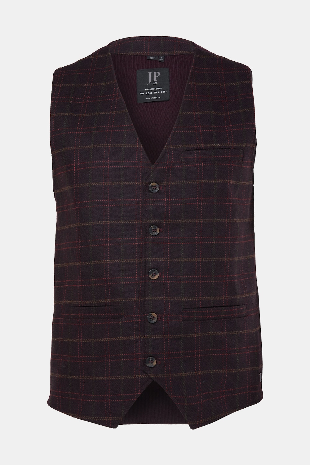 Tweedweste, Karo, Wollmix, Revers, bis 8 XL