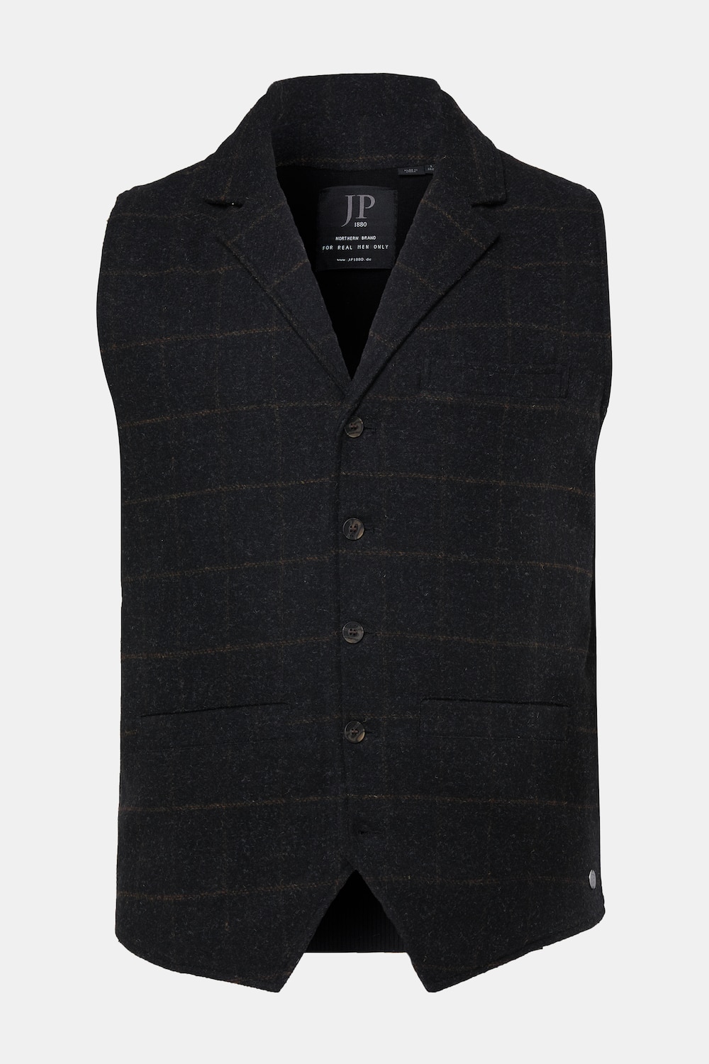 Tweedweste FLEXNAMIC®, Karo, Wollmix, Revers, bis 8 XL