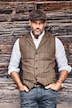 Gilet en tweed motif à carreaux, laine mélangée et col à revers, finition FLEXNAMIC® - jusqu'au 8 XL