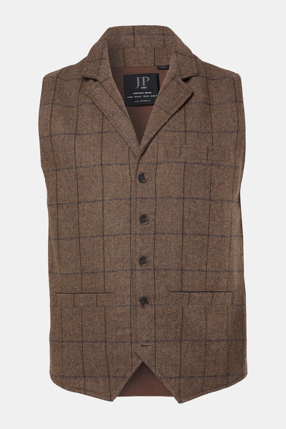 Tweedweste FLEXNAMIC®, Karo, Wollmix, Revers, bis 8 XL