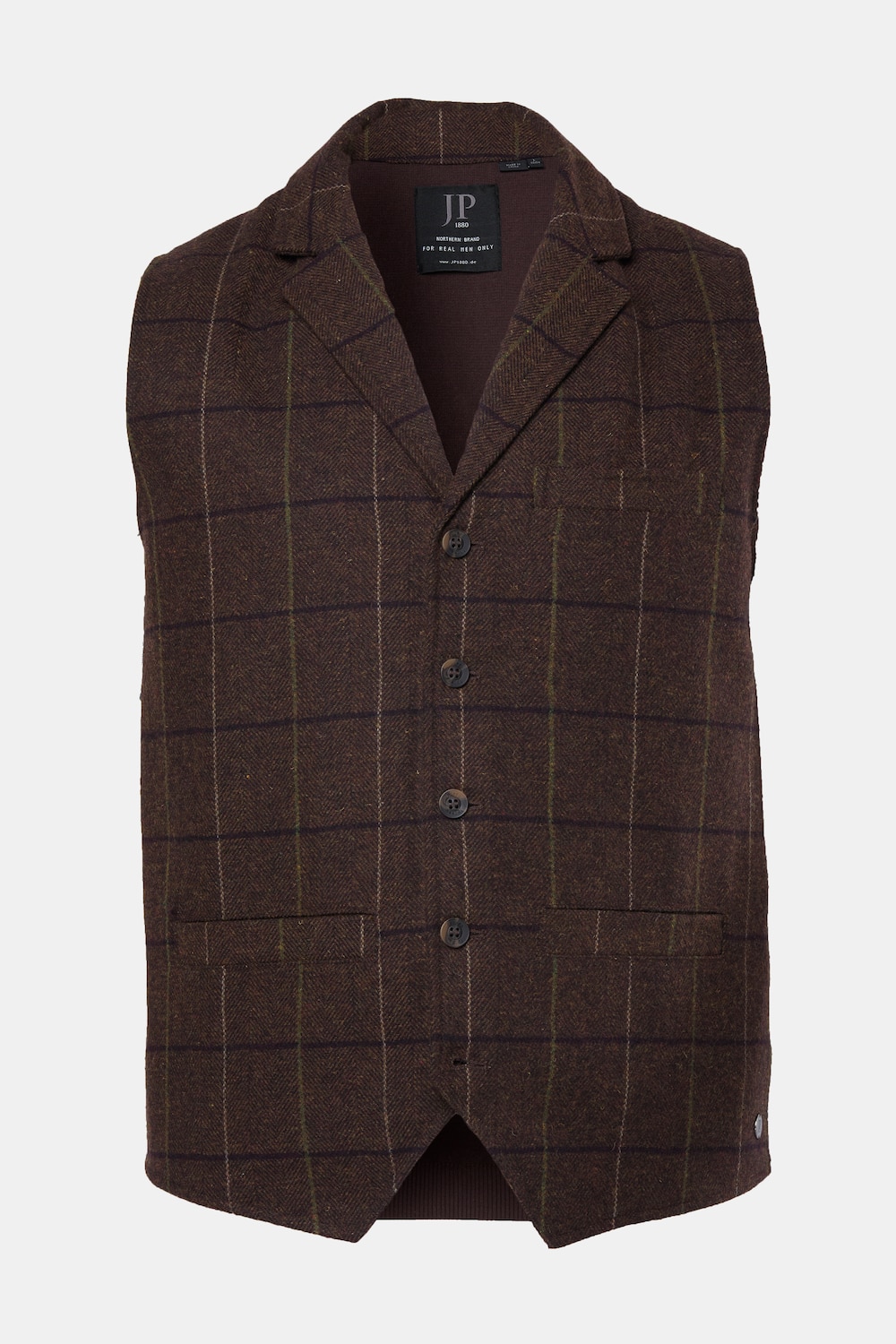 Tweedweste FLEXNAMIC®, Karo, Wollmix, Revers, bis 8 XL