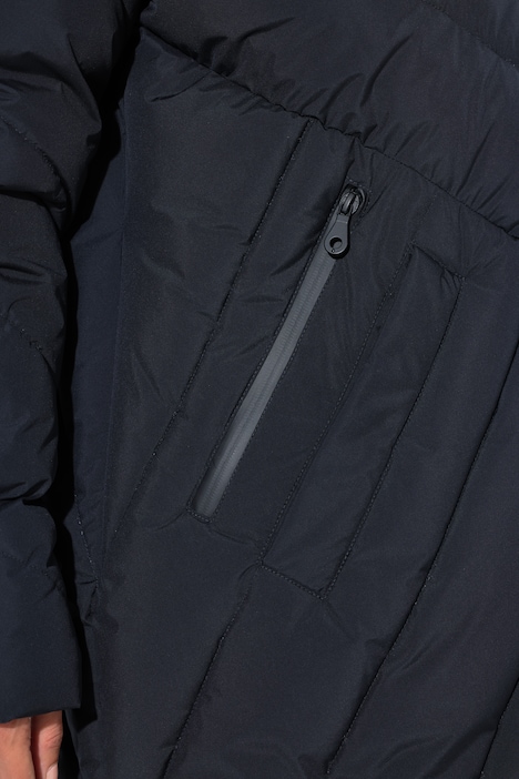 HYPRAR Long-Steppjacke, Kapuze, 2-Wege-Zipper, Windfang