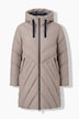HYPRAR Long-Steppjacke, Kapuze, 2-Wege-Zipper, Windfang