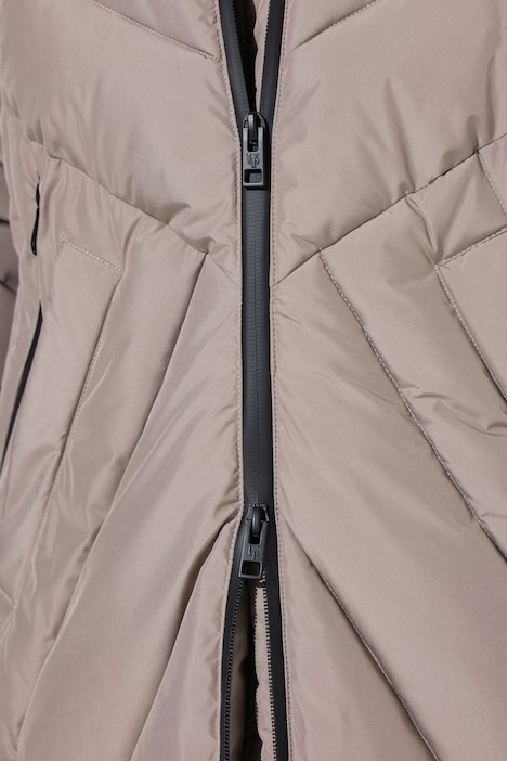 HYPRAR Long-Steppjacke, Kapuze, 2-Wege-Zipper, Windfang