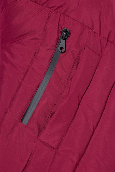 HYPRAR Long-Steppjacke, Kapuze, 2-Wege-Zipper, Windfang