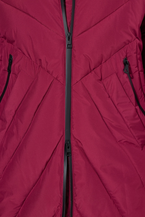 HYPRAR Long-Steppjacke, Kapuze, 2-Wege-Zipper, Windfang