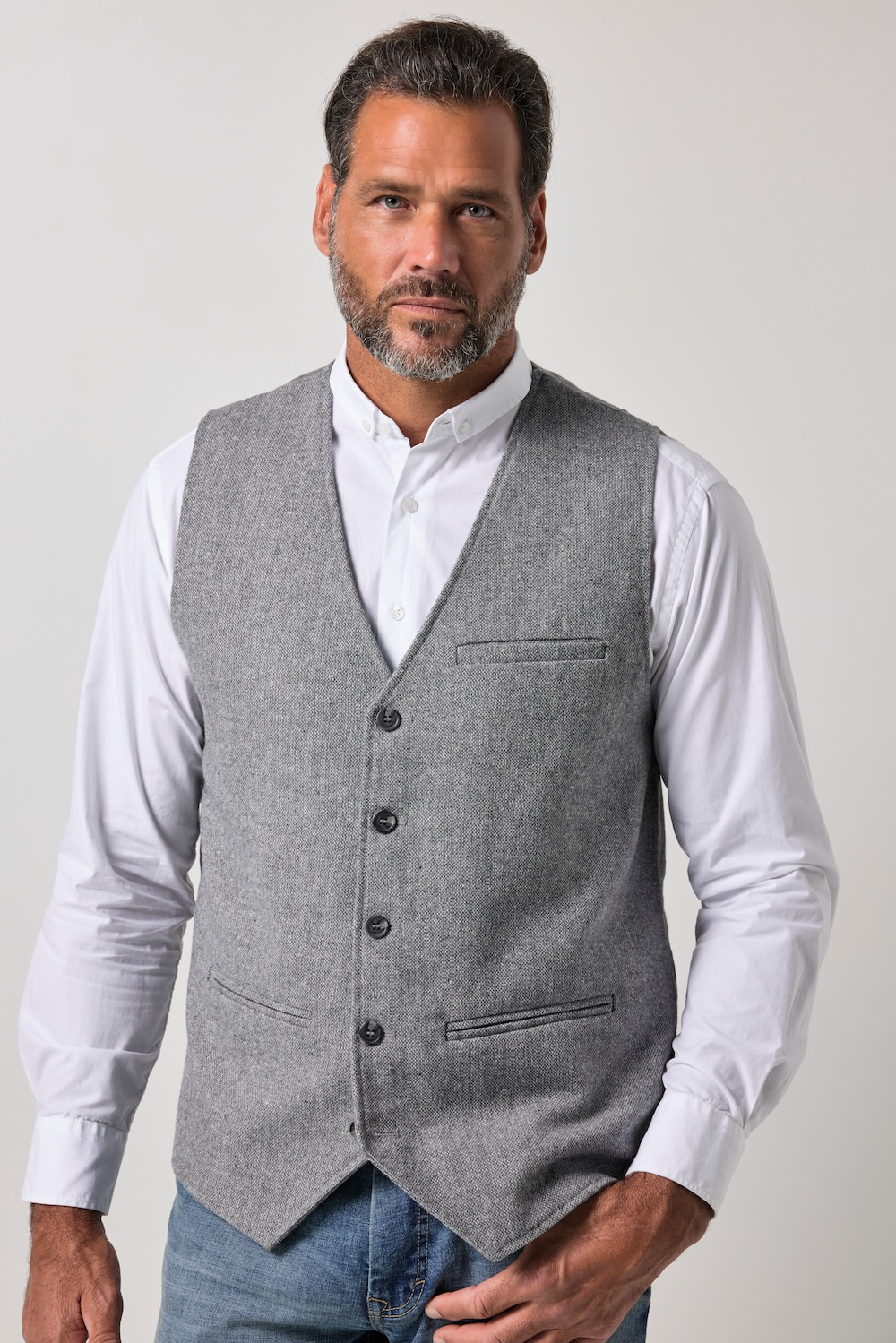 Weste, Wollmix, Strickrücken, bis 8 XL