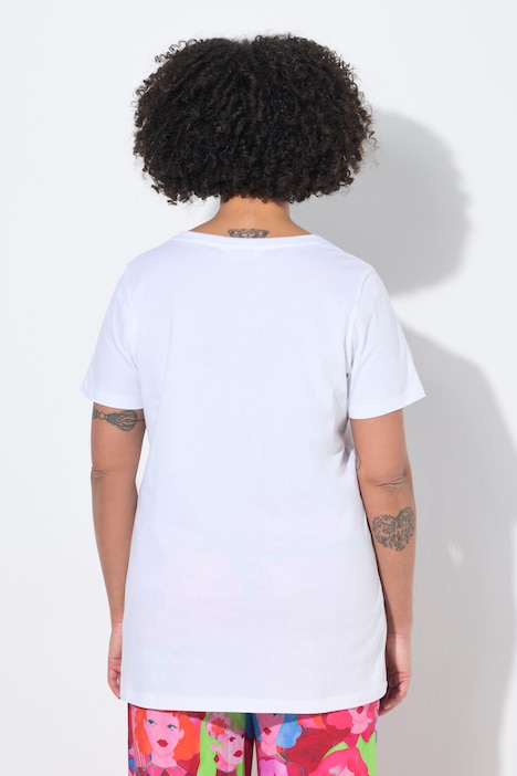 T-shirt, A-lijn, smileymotief, korte mouw