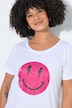 T-shirt, A-lijn, smileymotief, korte mouw