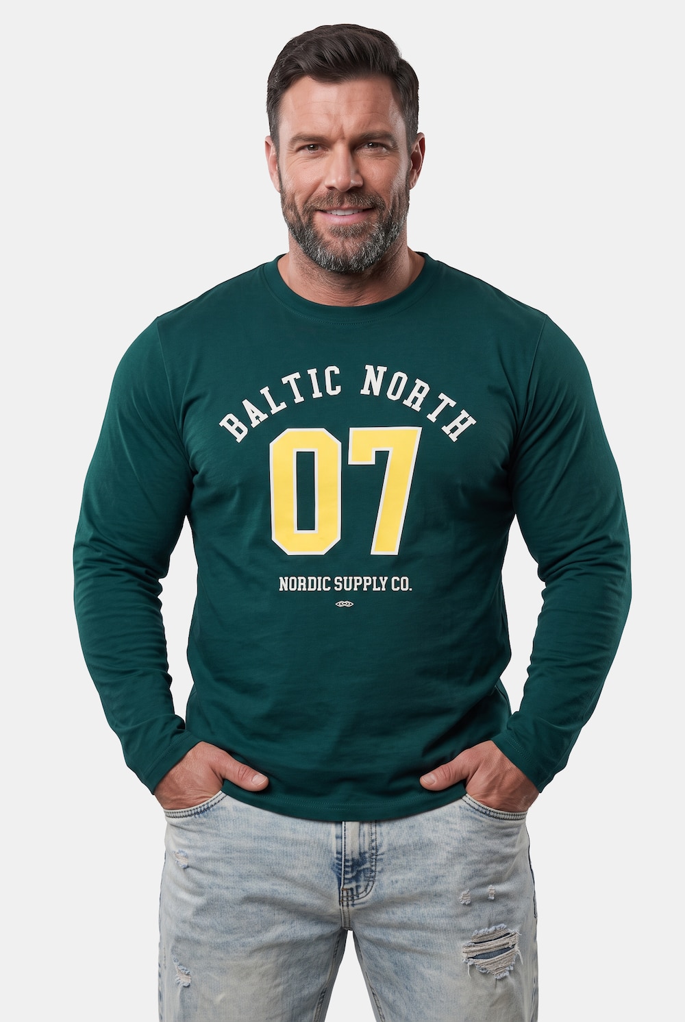 Men+ Langarmshirt, Print, bis 8 XL