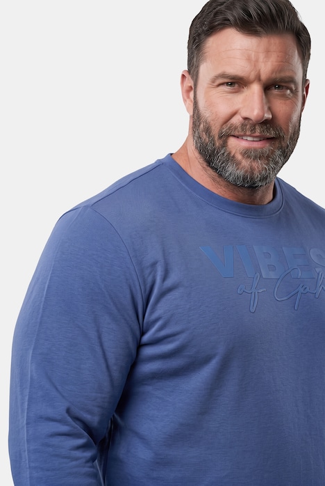 Men+ Langarmshirt, Bauchfit, Print, bis 8 XL