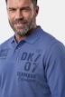Men+ langermet poloskjorte, romslig passform, trykk, opptil 8XL