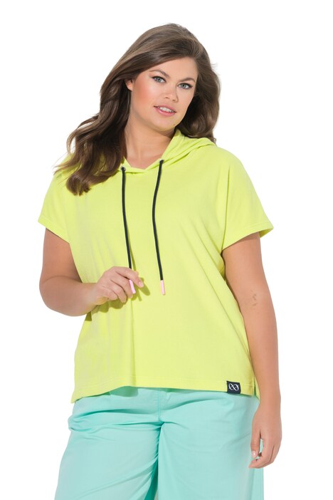 Froté mikina, 1/2 rukáv, kapuce