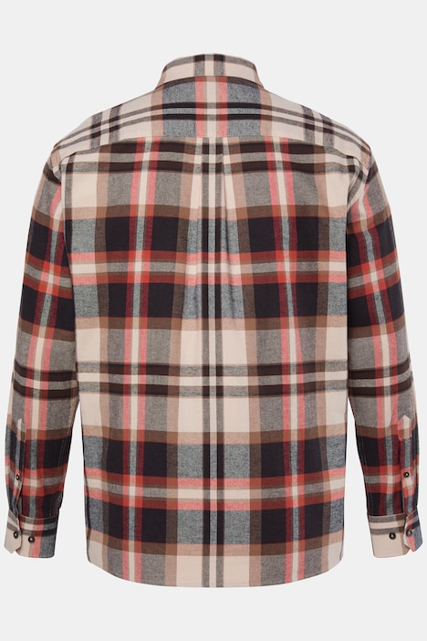 Koszula flanelowa w kratę, długi rękaw, wygodny krój, kołnierzyk typu kent, do rozm. 8XL