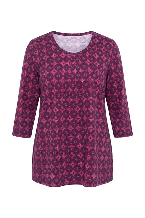 Shirt, Zierfalten, A-Linie, Rundhals, 3/4-Arm