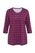 Shirt, Zierfalten, A-Linie, Rundhals, 3/4-Arm