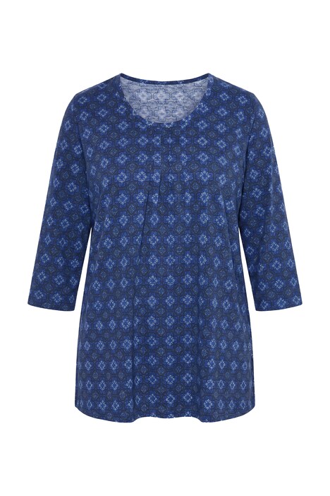 Shirt, Zierfalten, A-Linie, Rundhals, 3/4-Arm