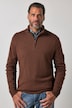 Pletený svetr se stojáčkem, límec se zipem, nášivka na rukávu, až do vel. 7XL