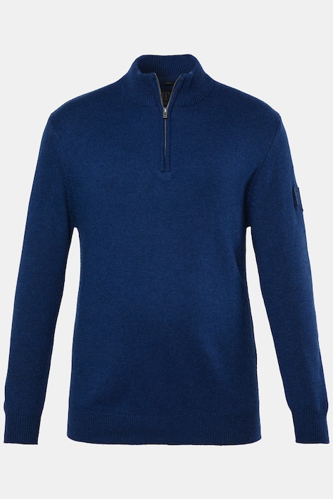 Strick-Troyer, Kragen mit Zipper, Ärmelbadge, bis 7 XL