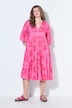 Midikleid, A-Shape, Sun-Print, Volants