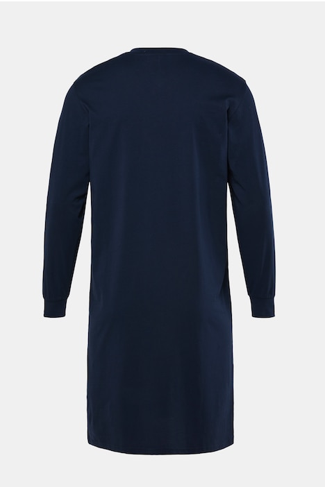 Nachthemd, Langarm, Jersey, V-Ausschnitt, bis 8 XL