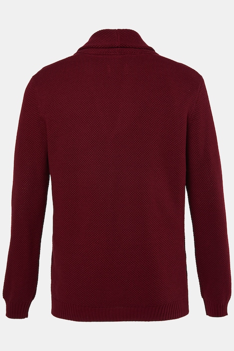 Strickjacke, Strukturstrick, Schalkragen, bis 7 XL