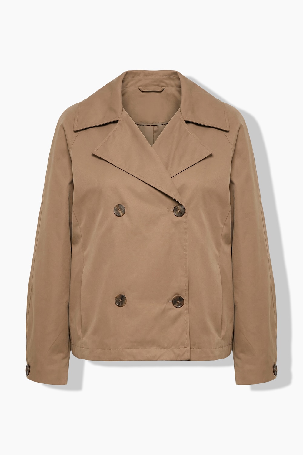 Stora storlekar Kort trenchcoat, Dam, brun, storlek: 62/64, Bomull/Polyester, Ulla Popken