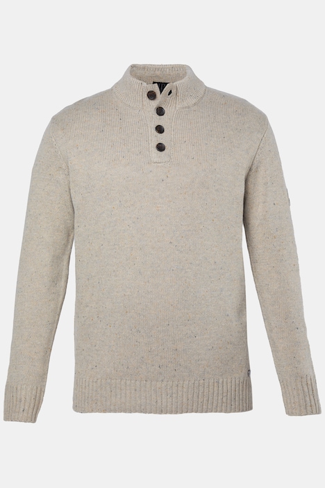 Strick-Troyer, Kragen mit Knöpfen, Ärmelbadge, bis 7 XL