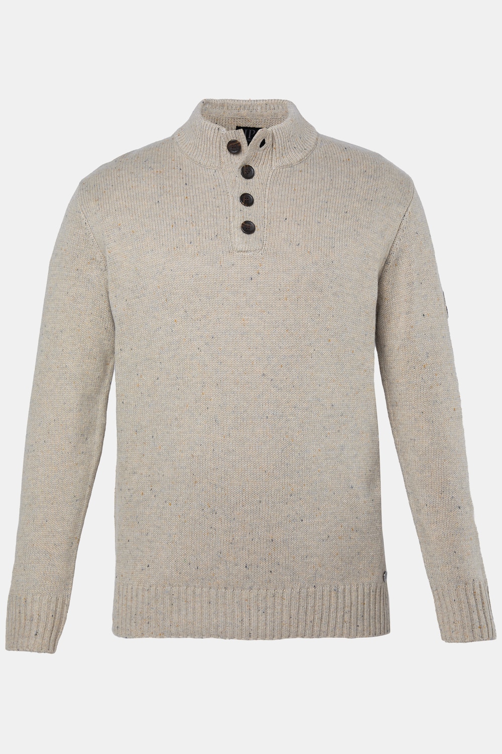 Pull à col roulé, col boutonné, écusson sur la manche - jusqu'au 7 XL