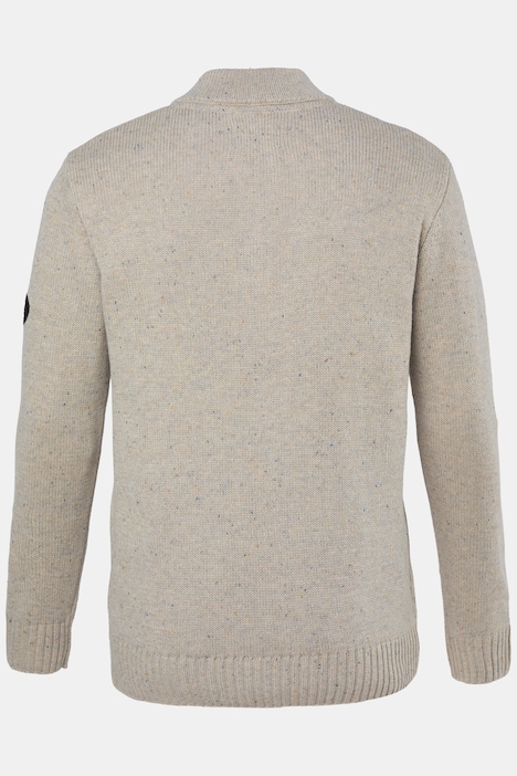 Strick-Troyer, Kragen mit Knöpfen, Ärmelbadge, bis 7 XL