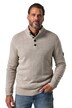 Pletený svetr se stojáčkem, límec s knoflíky, nášivka na rukávu, až do vel. 7XL