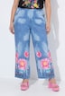 Culotte, weites, gerades Bein, Denimoptik, Blumenprint