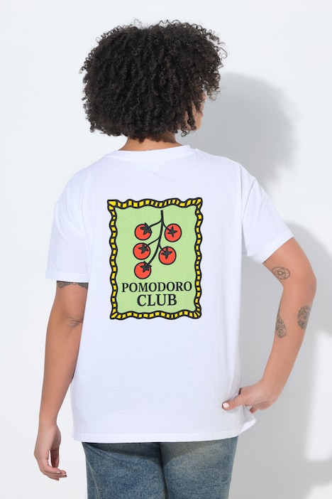 T-Shirt, Boxy Fit, Tomaten, Schriftzug, Halbarm