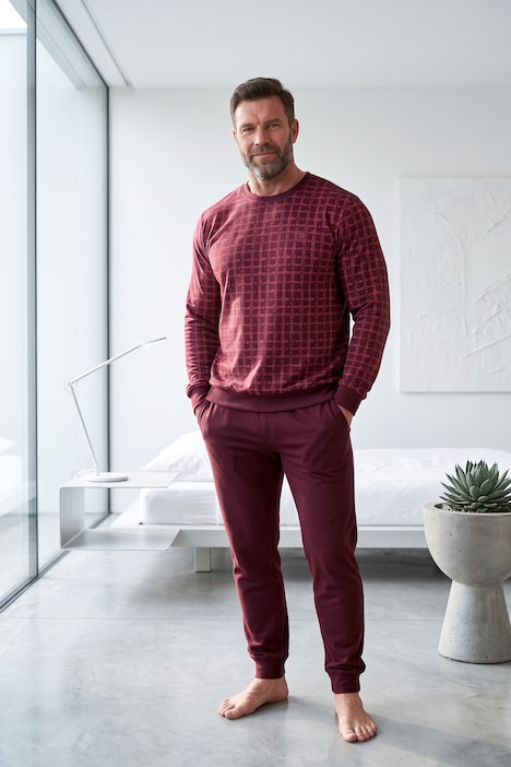 Pyjama, tweedelig, Buik-Fit, lange mouwen, tot 8XL