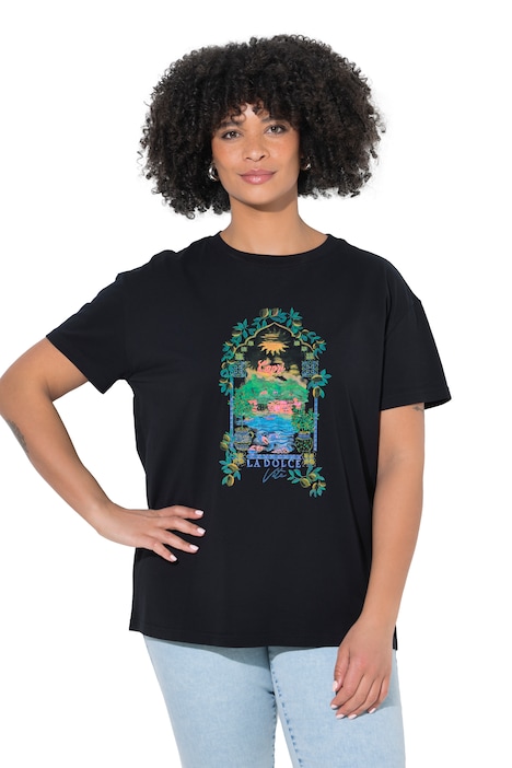 Tričko, Boxy střih, motiv Capri, krátké rukávy