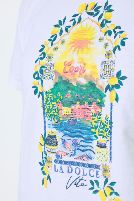 T-shirt coupe Boxy Fit, manches courtes et motif Capri