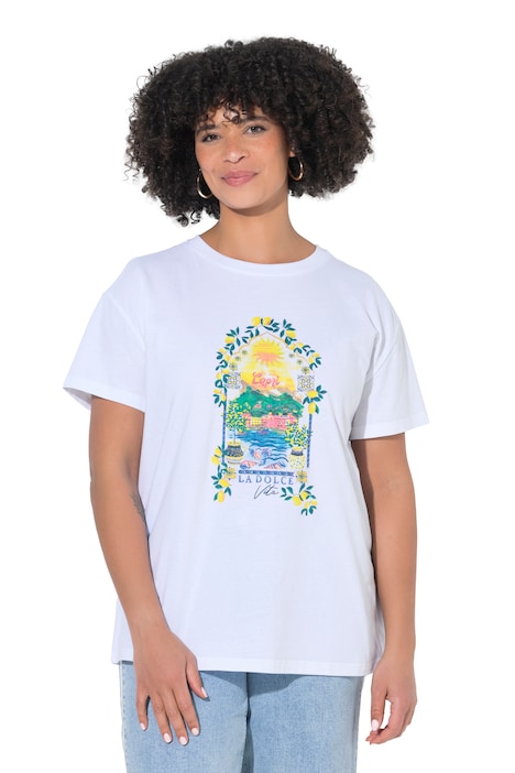 Tričko, Boxy střih, motiv Capri, krátké rukávy