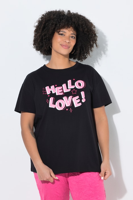 T-Shirt, Boxy Fit, Hey You Schriftzug