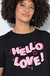 T-Shirt, Boxy Fit, Hey You Schriftzug